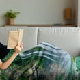 thumbnail image 3 of Waterfall Soft Flannel Fleece Blanket, Huge Waterfall Landscape Surrounded by Green Botanic Plants Nature Artwork, Cozy Plush for Indoor and Outdoor Use, 50" x 70", Green and White, by Ambesonne, 3 of 5