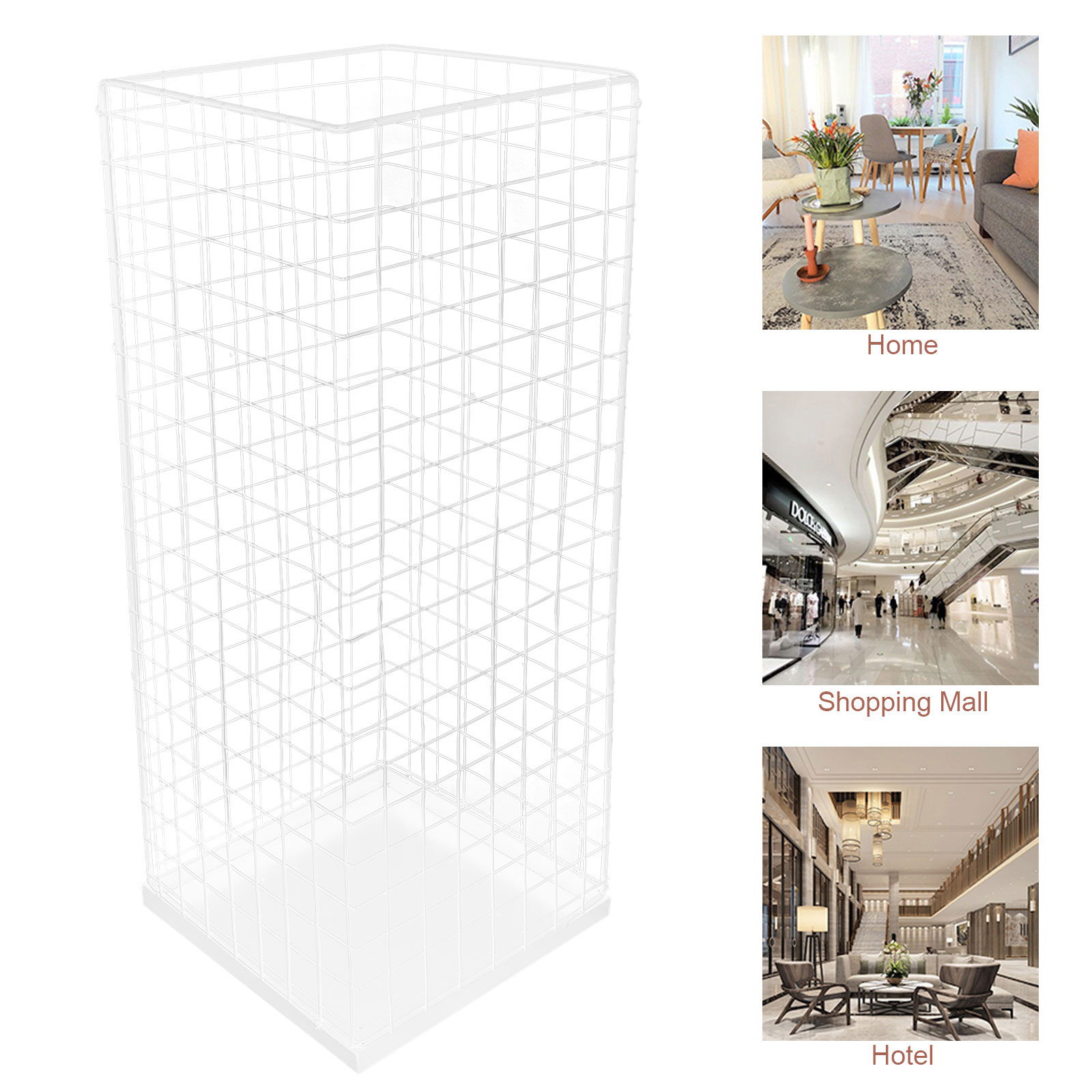 BESTYASH Metal Umbrella Holder Storage Rack, White, Simple Design, Multi-Umbrella Organizer Stand, 1 Piece
