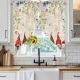 thumbnail image 6 of Gnomes Spring Floral Swag Curtains for Kitchen/Bedroom/Living Room, Daisy White Pastoral Flowers Scalloped Curtains 63 Inch Long, Rod Pocket Window Swag Topper Curtains Valances 2 Panels Set 36"x63", 6 of 8
