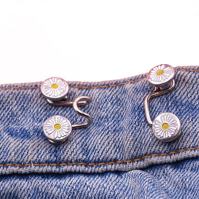 FAROOT Bouton Métallique Ajusteur de Pantalon Attache Résistante à l'Usure Décorations Jeans