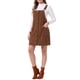 thumbnail image 4 of Vestido de Pana para Mujer Inspire Chic con Tirantes Ajustables, Botones y Bolsillos, Talla L, Marrón Oscuro, 4 of 6
