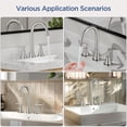 thumbnail image 6 of TVOFEK 8 inch Widespread Bathroom Sink Faucet 3 Hole with Pop up Drain and cUPC Hose, 2 Handle Brushed Nickel Vanity Faucet with 360° Spout for Restroom, RV, Bar, 6 of 12