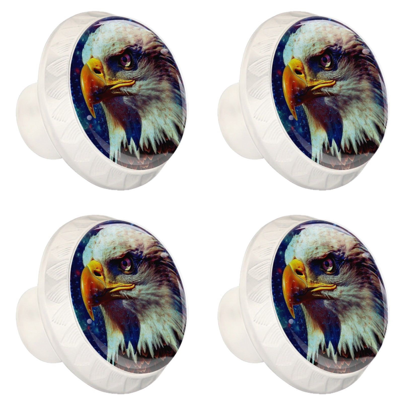 4 Pcs Eagle Knobs for Kitchen Cabinet Cupboard Dresser Bookcase Drawer Pulls Handles Round Home Decor