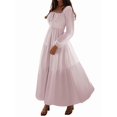 thumbnail image 1 of Vestido Bohemio Informal para Mujer, Estilo Resort, con Escote en U, Mangas Abullonadas y Corte A Rosa M, 1 of 9