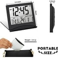 2 Pieces Digital Travel Alarm Clock Battery Operated Foldable LCD Clock