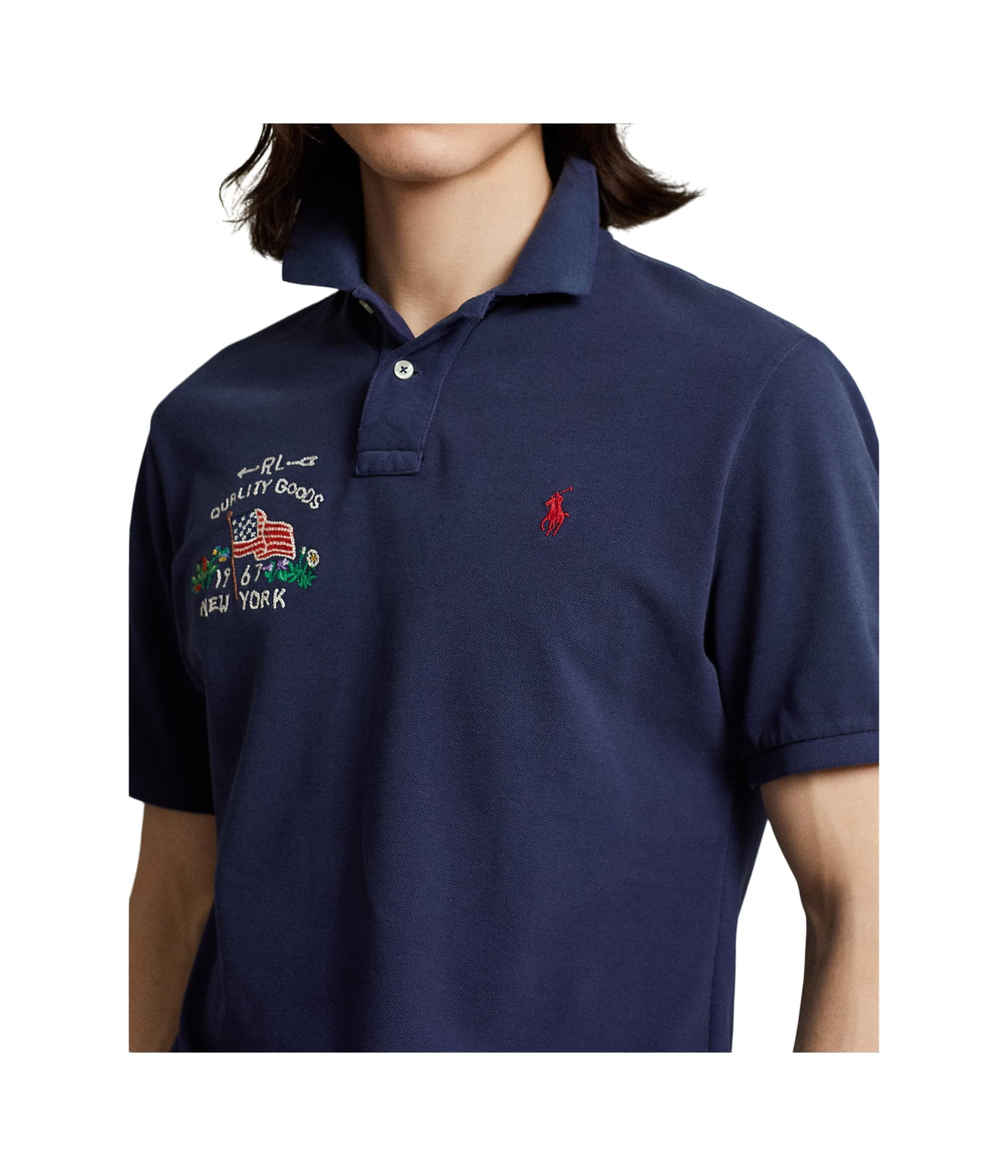 Men's Classic Fit RL New York Polo Shirt Navy XXL - Walmart.com