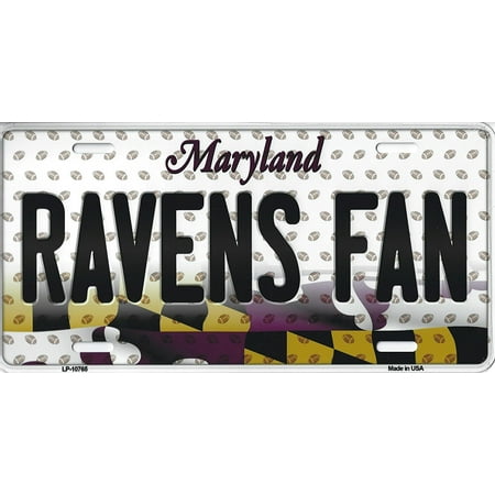 Baltimore Ravens License Plate - Ravens Maryland State Background Novelty Metal License Plate Tag (Ravens Fan)