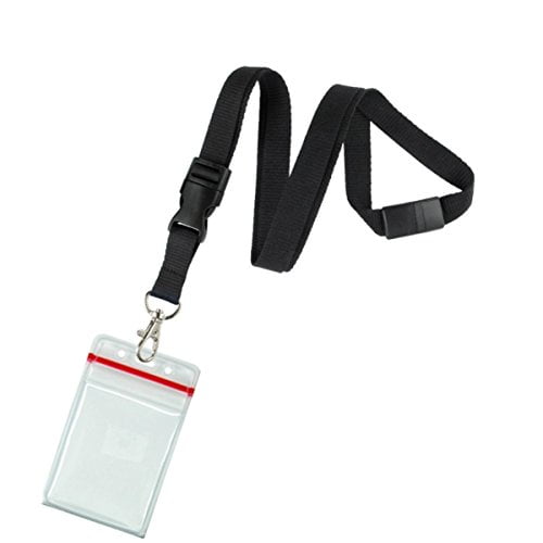 5 Pack Premium Lanyards with Detachable Resealable ID Badge Holder by