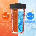 thumbnail image 5 of Uemuo Flowers Red Beige Print Carry Insulated Coffee Mug, Travel Mug with Hidden Handle, Insulated Coffee Flask, Leak-proof Travel Mug Insulated Mug for Office, 5 of 8