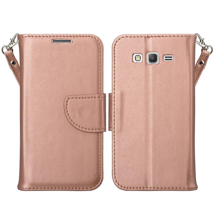 Leather Wallet Cover Samsung Galaxy Go Prime, Grand Prime Case, Slim
