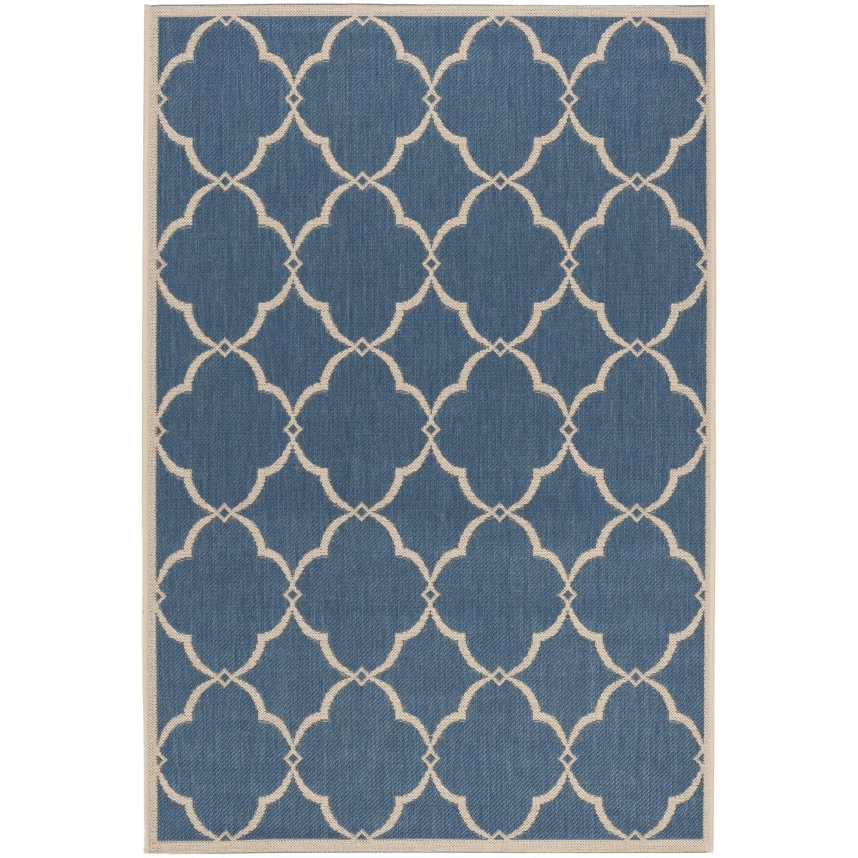 SAFAVIEH Beach House Nick Indoor/Outdoor Area Rug Blue/Cream, 4' x 6