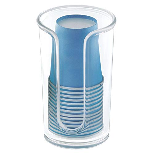 mDesign Modern Plastic Compact Small Disposable Paper Cup Dispenser