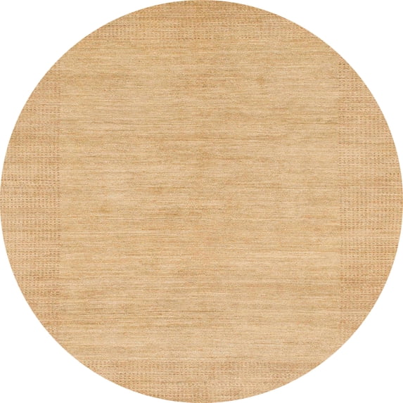 Ahgly Company Indoor Round Abstract Orange Solid Area Rugs, 6' Round