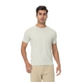 thumbnail image 4 of Zfeel Short Sleeve Crewneck T-Shirt, Men's 100% Cotton Super-Soft Blank Tee, Cream, 2XL, 4 of 6
