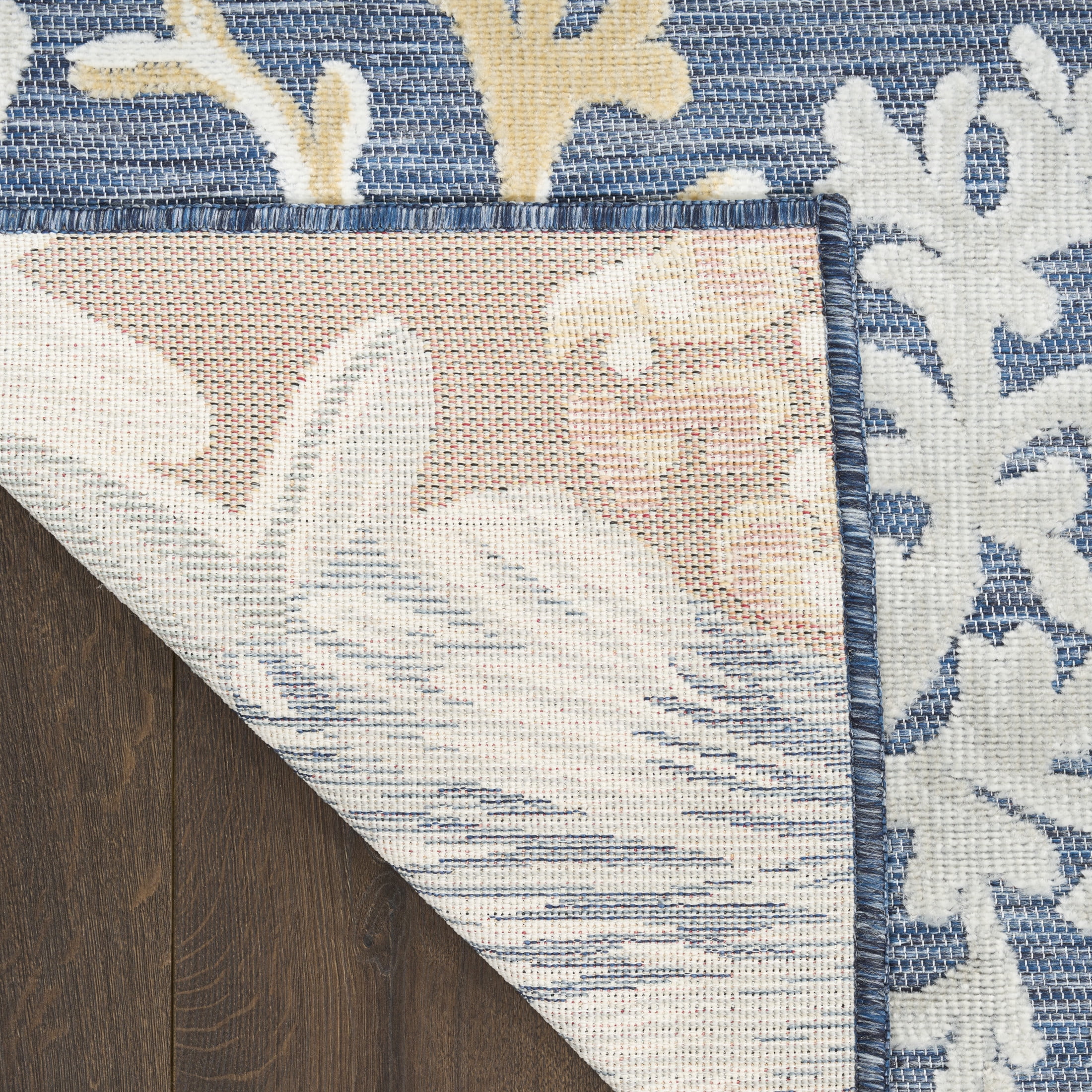 Nourison Suncoast 4' x 6' Denim Multicolor Coastal, Nautical & Beach Rug
