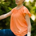thumbnail image 3 of Blusa naranja con adorno de cadena dorada, 3 of 3
