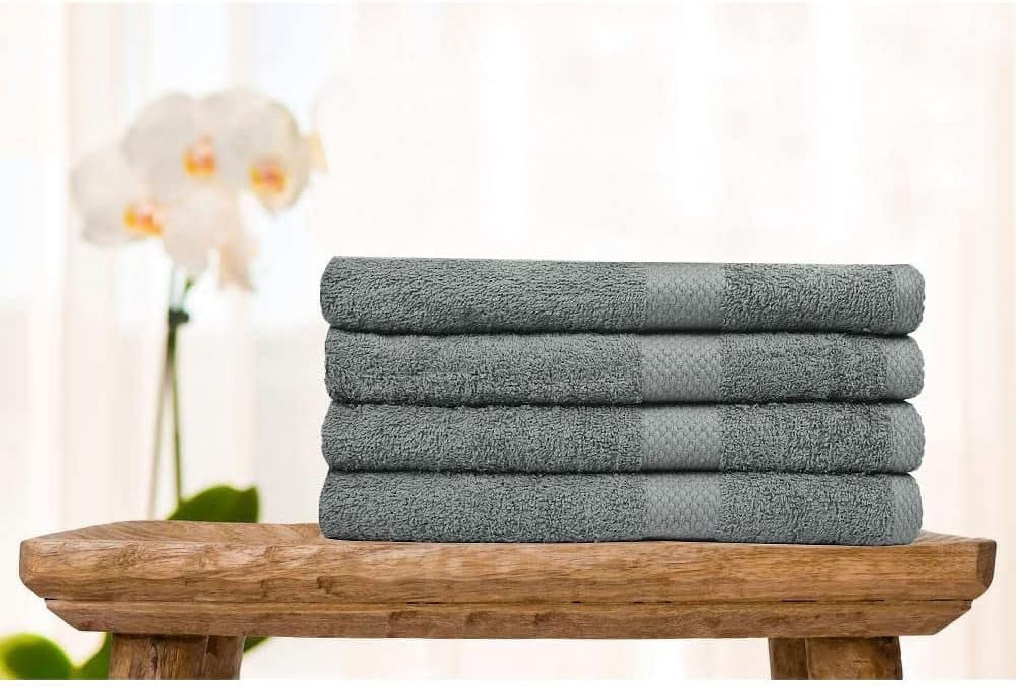 Linteum Textile 4 Pack Premium Bath Towels 27x54 Inches 100% Ring Spun Cotton (Charcoal Grey)