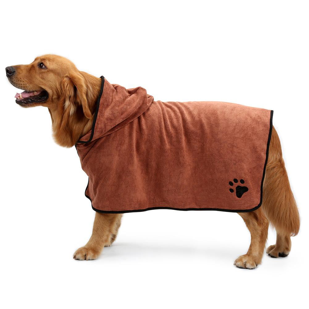 Adjustable Pet Drying Towel Super Absorbent Capacity Soft Dog Bathrobe Robe Warm Animal Pajamas Hooded Bathrobe Clothes