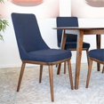thumbnail image 3 of Allora Mid Century Modern 5-Piece Dining Set w/ 4 Fabric Dining Chairs in Blue, 3 of 4