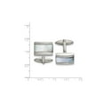 thumbnail image 2 of Gem & Harmony Stainless Steel Polished Rectangle Cuff Links with Mother of Pearl for Men, 2 of 4
