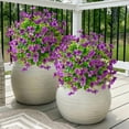 thumbnail image 1 of Weloille Insert de Sol Violet Artificiel Fleur 1 Pce, Fausse Fleur à Base Ronde Améliorée Anti-Évier, Plante Décorative d'Extérieur Résistante aux UV, Convient à la Décoration de Jardin Cour Allée Patio, 1 of 6