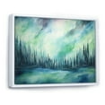 thumbnail image 2 of Designart "Minimalist Scenery Of The Northern Lights II" Northern Lights Floater Framed Wall Decor, 2 of 5