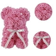 thumbnail image 5 of Way To Celebrate 9.25" Pink Faux Artificial Rose Bear Valentine's Day Gift, Indoor Use, 5 of 8
