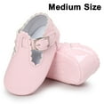 thumbnail image 2 of Baby Girls Mary Jane Flats Shoes with Non-Slip Soft Sole Toddler First Walkers Newborn Princess Dress Shoes Light Baby Sneaker Shoes-Pink-12cm, 2 of 5