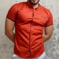 thumbnail image 2 of Camisa Manga Corta Slim Fit Hombre Casual Vestir Cuello Mao, 2 of 3