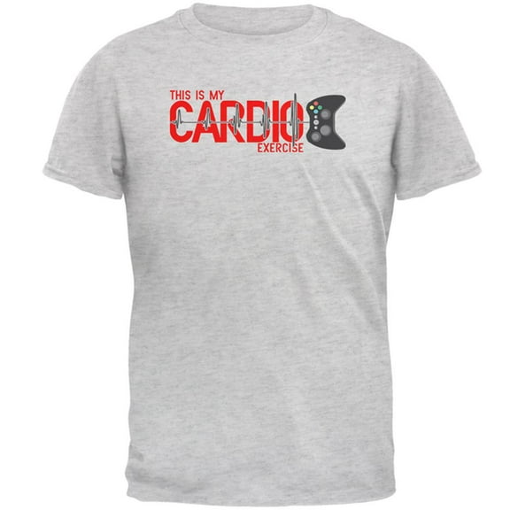 My Cardio Exercise Game Controller Heartbeat Mens T Shirt Light Heather Grey MD