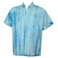 thumbnail image 4 of HAPPY BAY Men's Summer Button-Down Collar Shirts Holiday Tops Short Sleeve Hawaii Aloha Shirt Cruise Funky Shirts For Mens M Light Tie Dye, Blue, 4 of 6