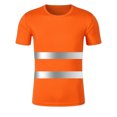 thumbnail image 2 of Yartina Men High Visibility Safety Construction Work T-Shirts Hi Vis Short Sleeve Cycling Reflective Orange 3XL, 2 of 5