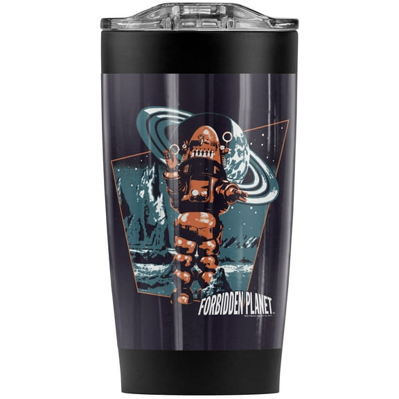Forbidden Planet Robby Walks Stainless Steel Tumbler 20 oz Coffee Travel Mug/Cup, Vacuum Insulated & Double Wall with Leakproof Sliding Lid | Great for Hot Drinks and Cold Beverages