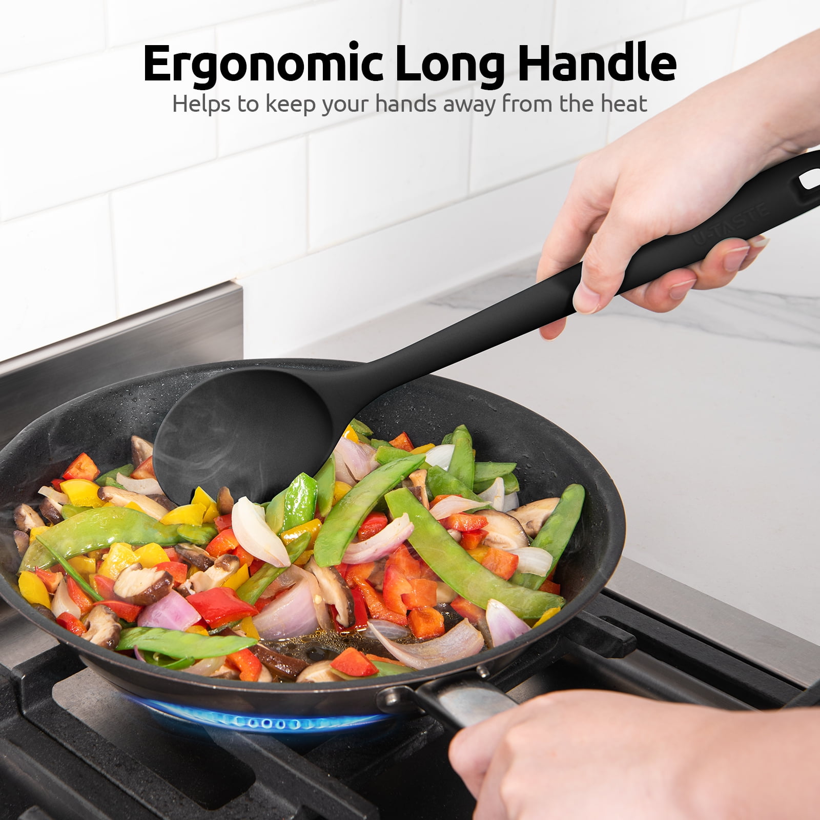 Cucchiaio Da Cucina In Silicone U-Taste - Resistente Al Calore 315°C, Antiaderente, Rosso - Foto 11