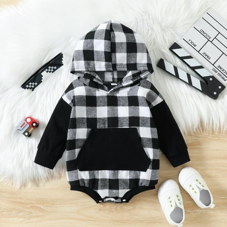 

Hunpta Infant Toddler Boys Girls Long Sleeve Romper Lattice Prints Costume Hoodie Jumpsuit