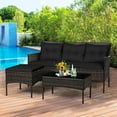 thumbnail image 4 of Resenkos Patio Furniture Sets,Outdoor & Patio Furniture Sets,3 Pieces Patio Furniture Sectional Set with 5 Cozy Cushions-Black, 4 of 13