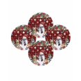 thumbnail image 7 of 15 Inch Round Placemats Set of 4, Christmas Non Slip Heat Insulation PP Table Mats, Snowman Poinsettia Pine Tree Red Black Plaid Washable Place Mats for Kitchen Dining Party Table Decor, 7 of 7
