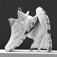 thumbnail image 2 of New Four Seasons Running Shoes with Breathable Mesh Surface, Trendy Men's White Sports Shoes with Soft Bottom, Elastic Shock Absorption, Casual Shoes, 2 of 9