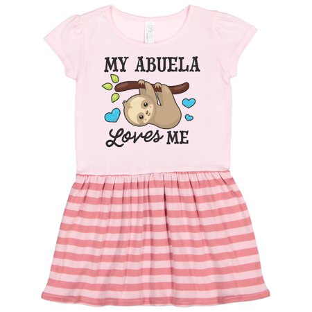 

Inktastic My Abuela Loves Me with Sloth and Hearts Gift Toddler Girl Dress