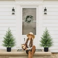 thumbnail image 5 of 2 Pack 2FT Artificial Topiary Tree Real Touch Norfolk Pine Tree, UV Resistant Artificial Pine Outdoor Plants for Front Porch Decor, Fake Greenery Outdoor Plants Realistic Faux Indoor Tree, 5 of 10