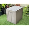 thumbnail image 6 of 30-Gallon Weatherproof Outdoor Storage Box with Woodgrain Finish - Tan Resin, 6 of 7