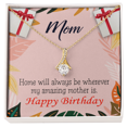 thumbnail image 2 of To My Mom Birthday Card Home is Mom Alluring Ribbon Necklace Message Card, 2 of 20