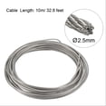 thumbnail image 2 of Cable de alambre de acero inoxidable sin recubrimiento de 2.5mm de diámetro y 10m de longitud para polea de elevación Uxcell, 2 of 5