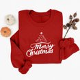 thumbnail image 6 of larppty Merry Christmas Sweatshirt for Women Cute Christmas Tree Print Pattern Pullover Tops Blouses (Red, XXL), 6 of 7