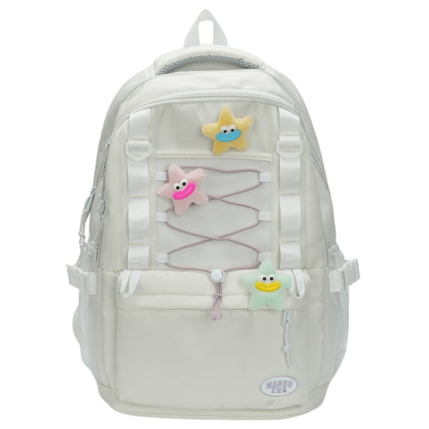 902 Mochila Escolar Gran Capacidad para Estudiantes Con Correa (beige)