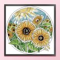 thumbnail image 1 of Cuadros Decorativos Bordado parcial Hilo de algodón ecológico Punto de cruz de girasol contado de 14 quilates (HA052) Wdftyju embutido en tela, 1 of 1