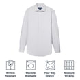 thumbnail image 2 of Mizzen+Main Leeward Performance Men's Long-Sleeve Dress Shirt - Wrinkle-Resistant, 4-Way Stretch, Trim Fit (White Navy Mini Grid, Large), 2 of 7