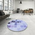 thumbnail image 4 of Ahgly Company Machine Washable Indoor Round Transitional Periwinkle Purple Area Rugs, 6' Round, 4 of 7