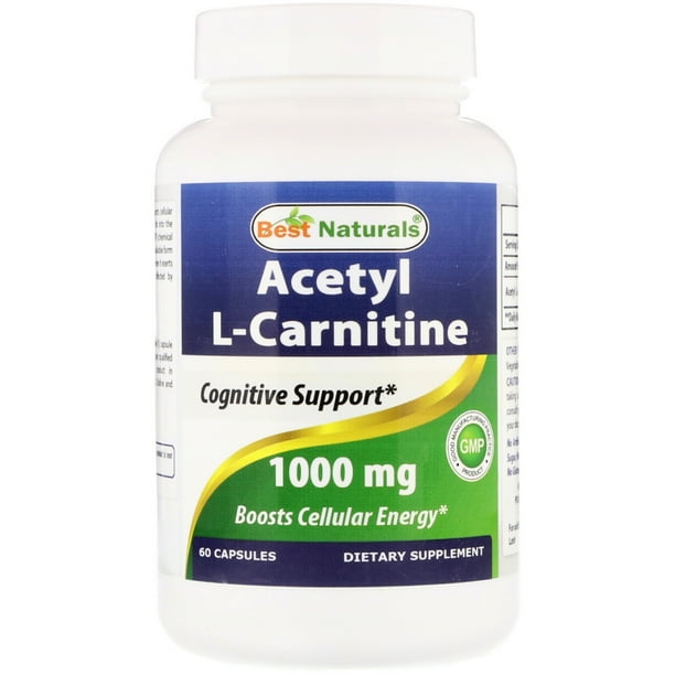 Best Naturals Acetyl LCarnitine Dietary Supplement Capsules, 1000 Mg