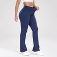 thumbnail image 6 of Resivox Women's High Waisted Cross Waist Yoga Pants - Fashionable Design with Flared Legs, Stretchy Fabric for Outdoor Sports & Casual Wear, Slim-Fit Navy S, 6 of 6